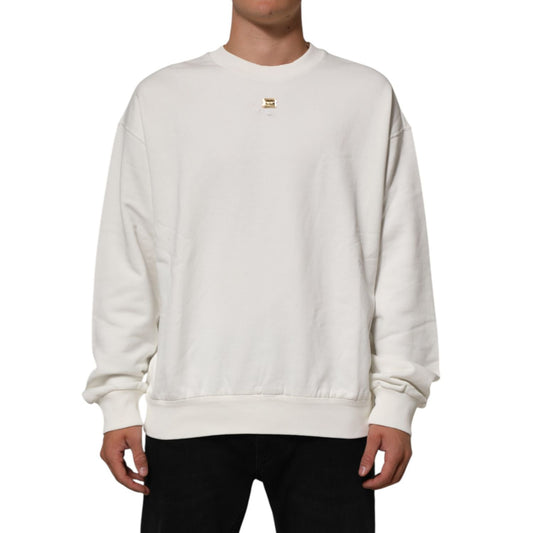 Dolce & Gabbana White DG Logo Crew Neck Sweatshirt Sweater