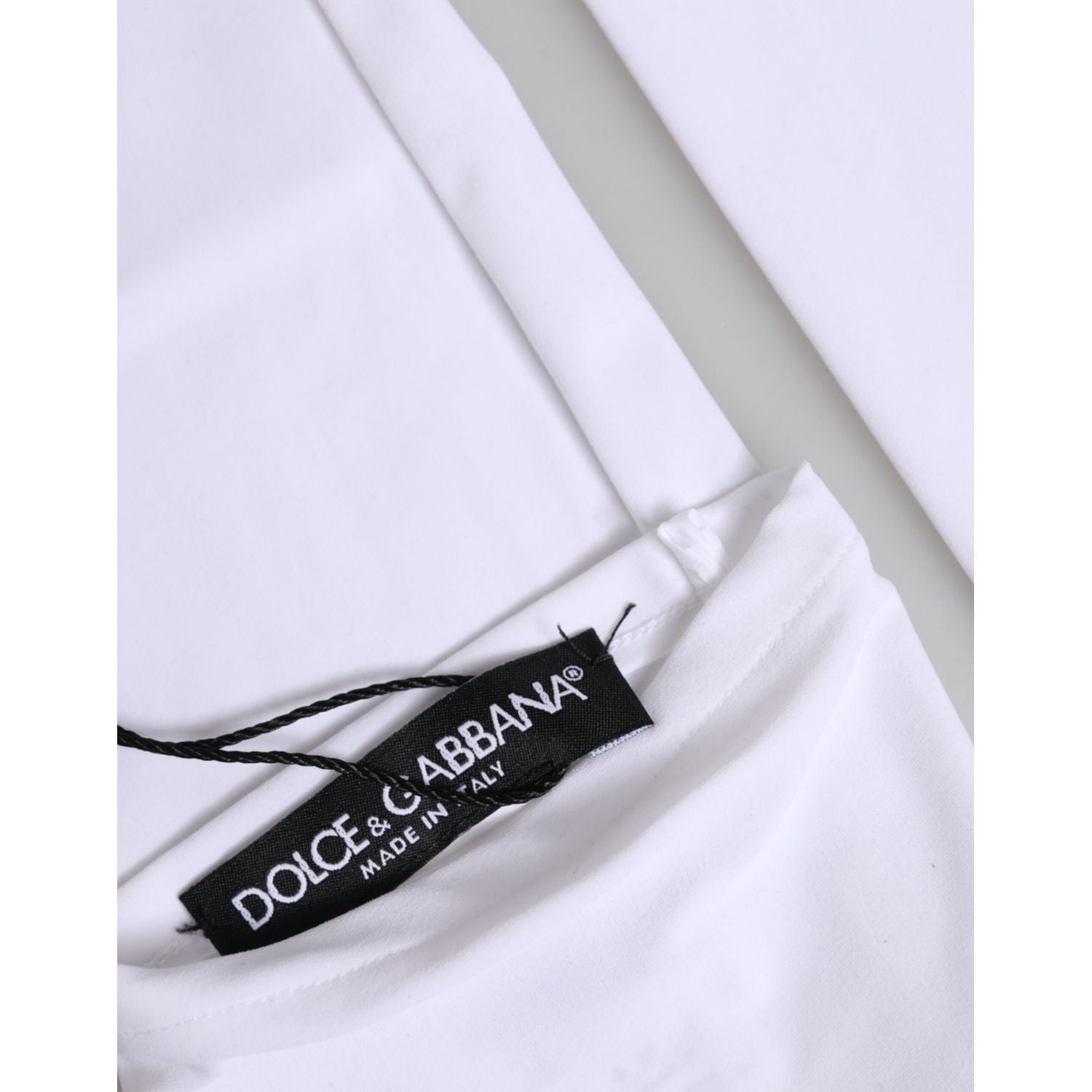 Dolce & Gabbana White Nylon Fingerless Elbow Length Mitten Gloves
