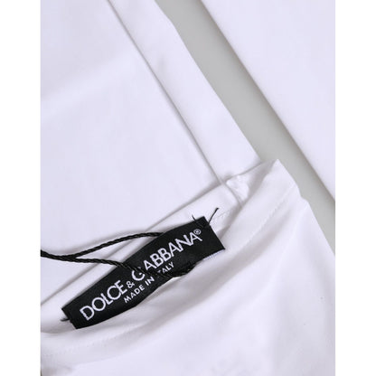 Dolce & Gabbana White Nylon Fingerless Elbow Length Mitten Gloves