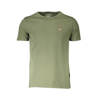 Aeronautica Militare Green Cotton Underwear outdoor T-shirt, short sleeves, crew neck, with logo.