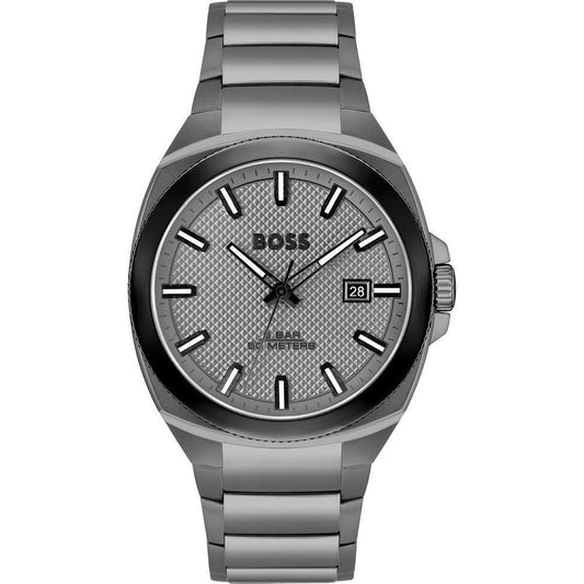 Hugo Boss Gray Stainless Steel Dress Watch