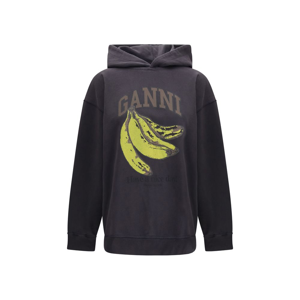Ganni Black Cotton Sweatshirt