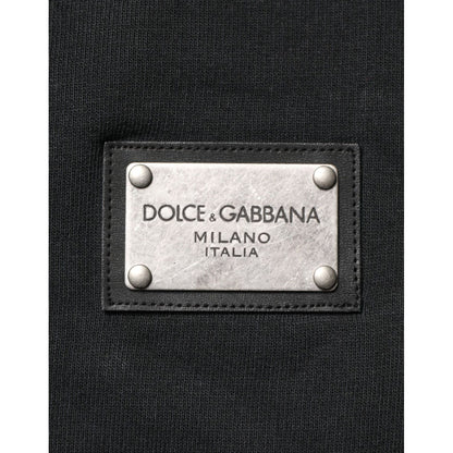 Dolce & Gabbana Black Full Zip Hooded Men Sweatshirt Sweater