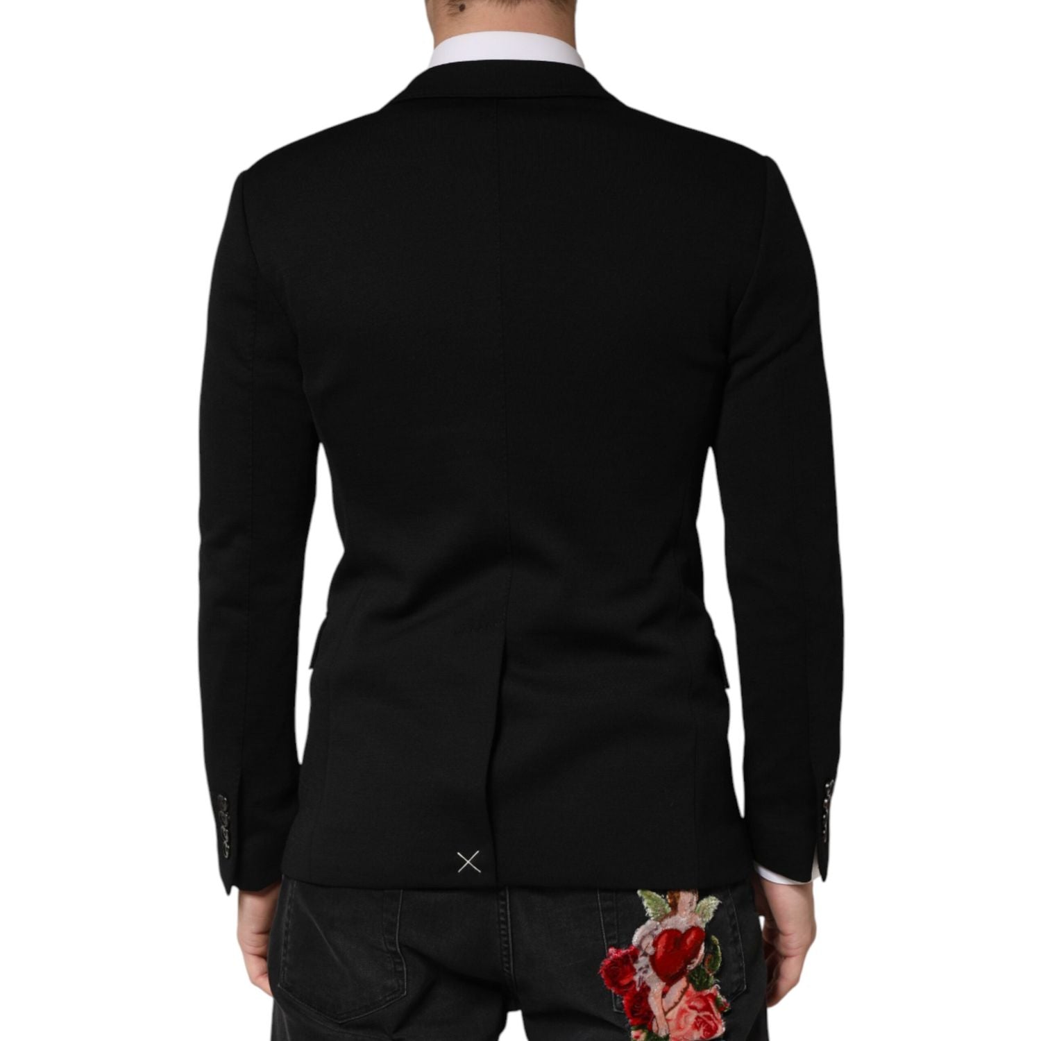 Dolce & Gabbana Black Wool Single Breasted 2 Button Blazer