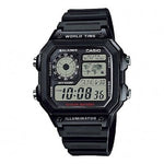 CASIO SPORT Mod. DIVER - WORLD TIME ILLUMINATOR 5 ALARMS - FUTURE CLASSIC COLLECTION - BLACK AE-1200WH-1AVEF