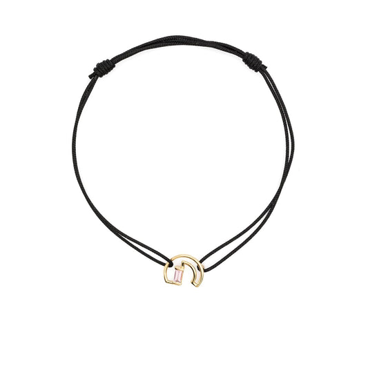 ALIITA BRACCIALI MOD. CBPUHG0013YG09K black cord bracelet with gold charm