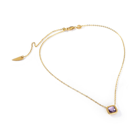 AN JEWELS JEWELRY Mod. AL.NMW07GVI necklace with purple gemstone pendant on gold chain