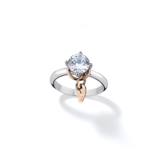 AN JEWELS JEWELRY Mod. AL.RLFY01-8 elegant ring with diamond and rose gold detail