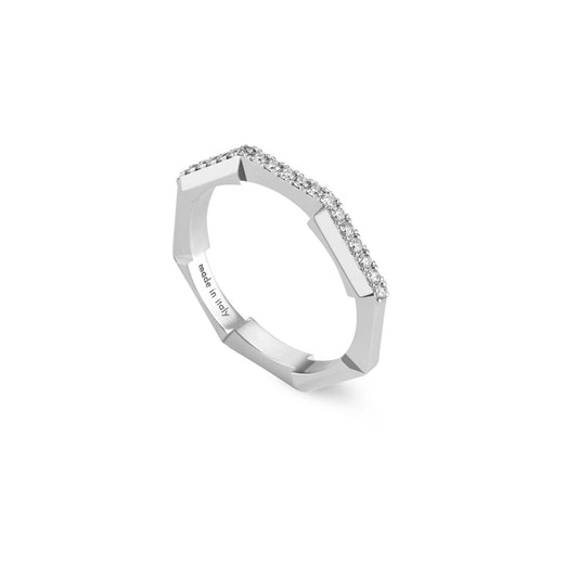 ANELLI GUCCI MOD. YBC662140001 luxury ring with diamonds, made in Italy. Elegant jewelry piece.