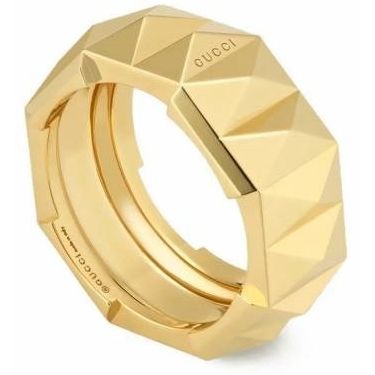 ANELLI GUCCI MOD. YBC702379001 geometric gold ring with engraved details