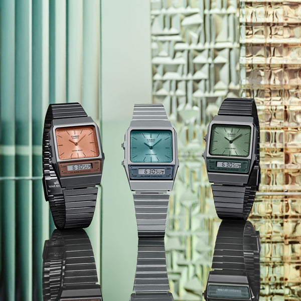 CASIO VINTAGE Mod. EDGY COLLECTION - AQUA GREEN AQ-800EC-2AEF