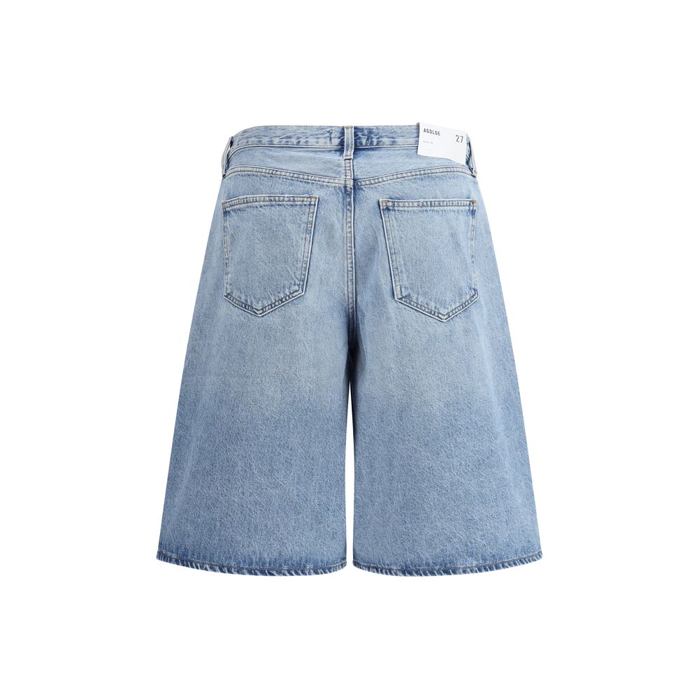Agolde Light Blue Cotton Bermuda Shorts