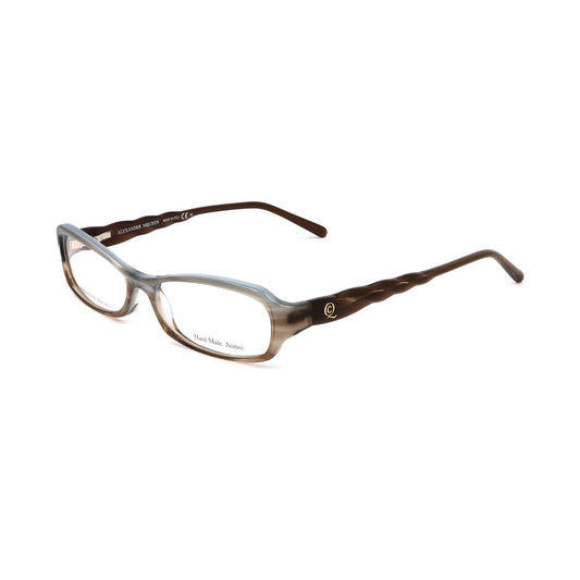 Alexander McQueen Brown Acetate Frames AMQ4162R4E GLASSES with 52/15/135 mm dimensions. Sleek design for women.