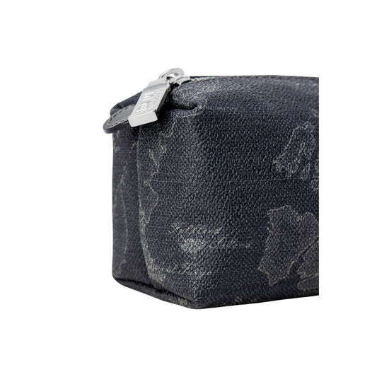 Close-up of Alviero Martini Prima Classe Black Cotton Clutch Bag with elegant design and durable materials, perfect for any occasion.