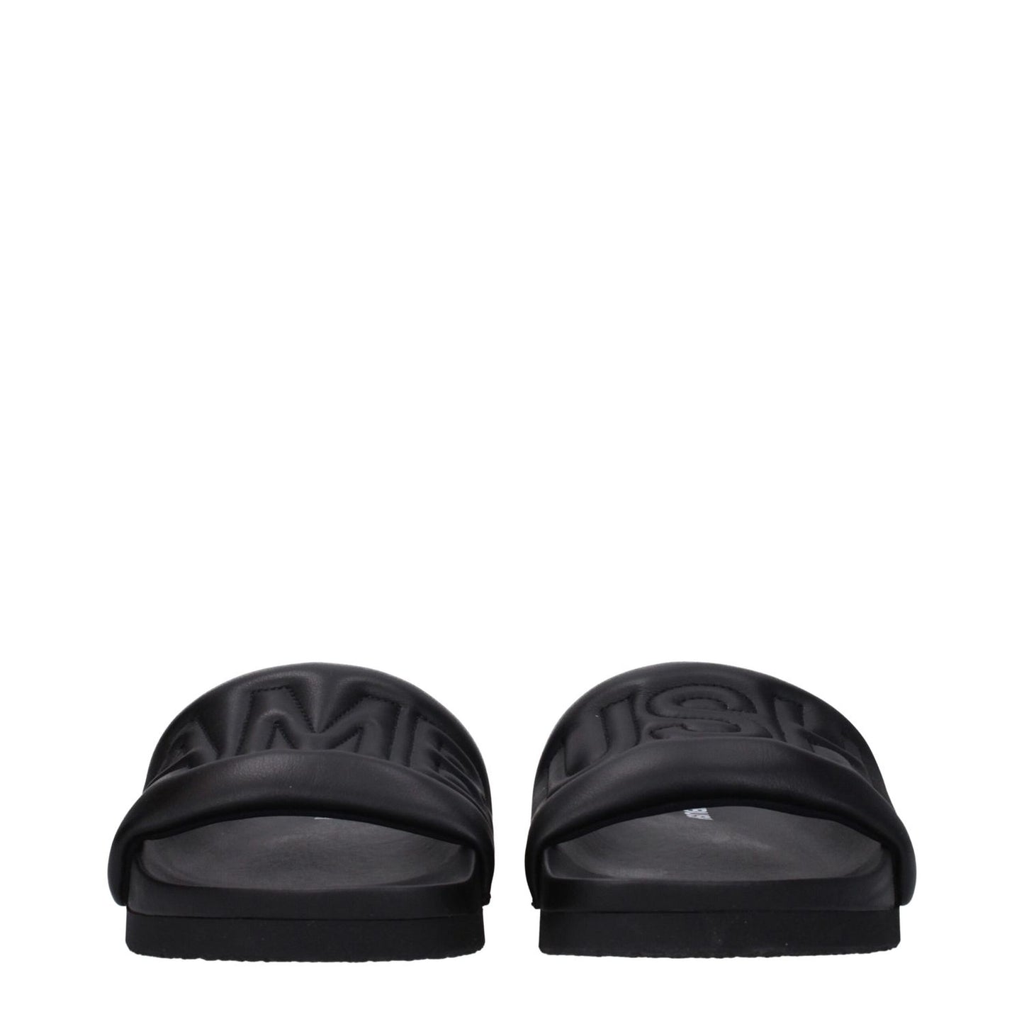 Ambush Black Leather Slippers