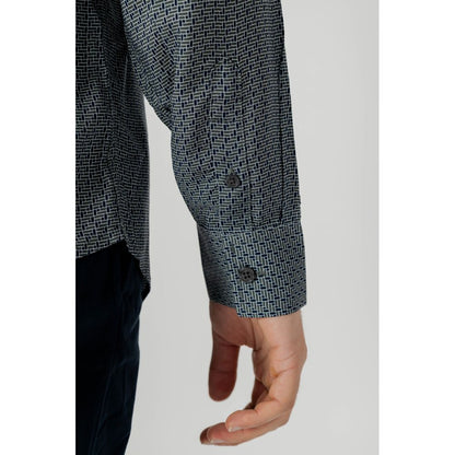 Armani Exchange Gray Viscose Pattern Shirt