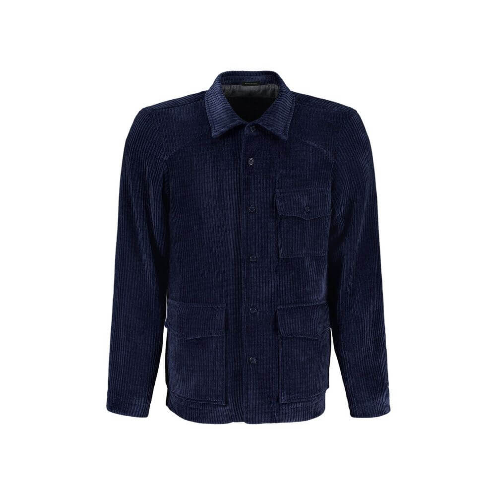 Autore Blue Polyester Full-Length Jacket