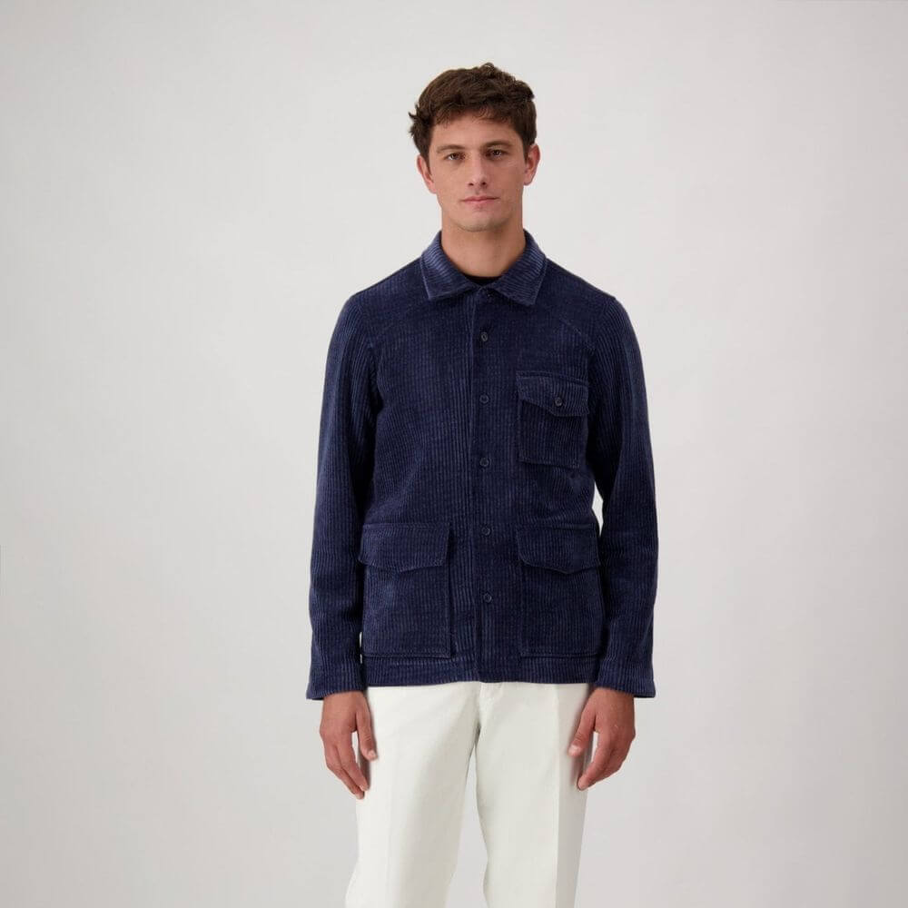 Autore Blue Polyester Full-Length Jacket
