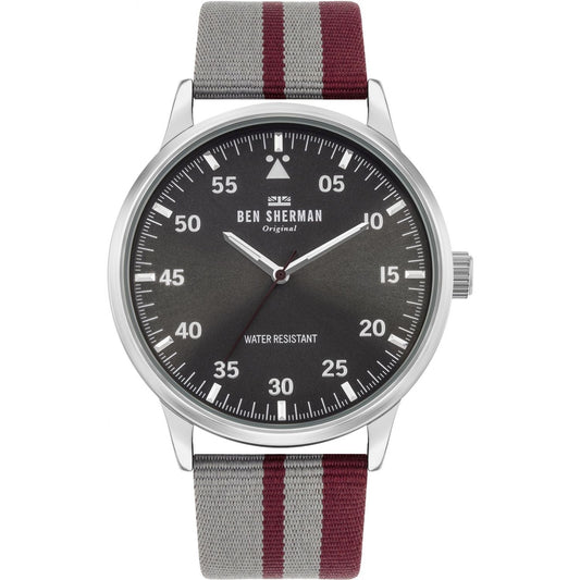 BEN SHERMAN Mod. DALTREY SPORT wristwatch with fabric strap, 44mm stainless steel case, quartz movement, and 3 ATM water resistance.