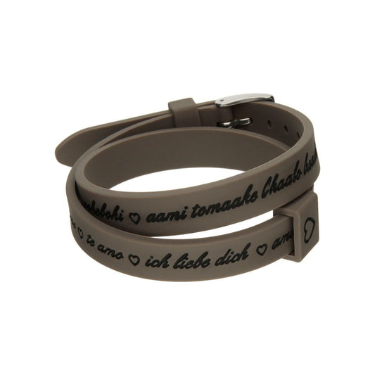 Il MEZZOMETRO Mod. I LOVE YOU SILVER BUCKLE EDITION - GREY - Bracciale in silicone/silicone bracelet
