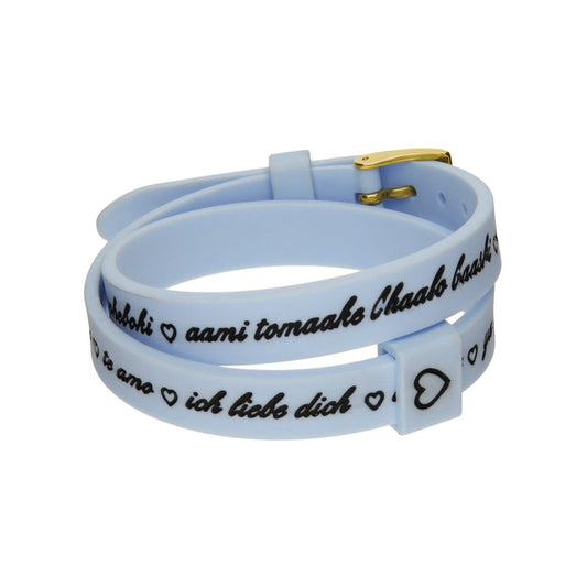 Il MEZZOMETRO Mod. I LOVE YOU GOLD BUCKLE EDITION - LIGHT BLUE - Bracciale in silicone/silicone bracelet