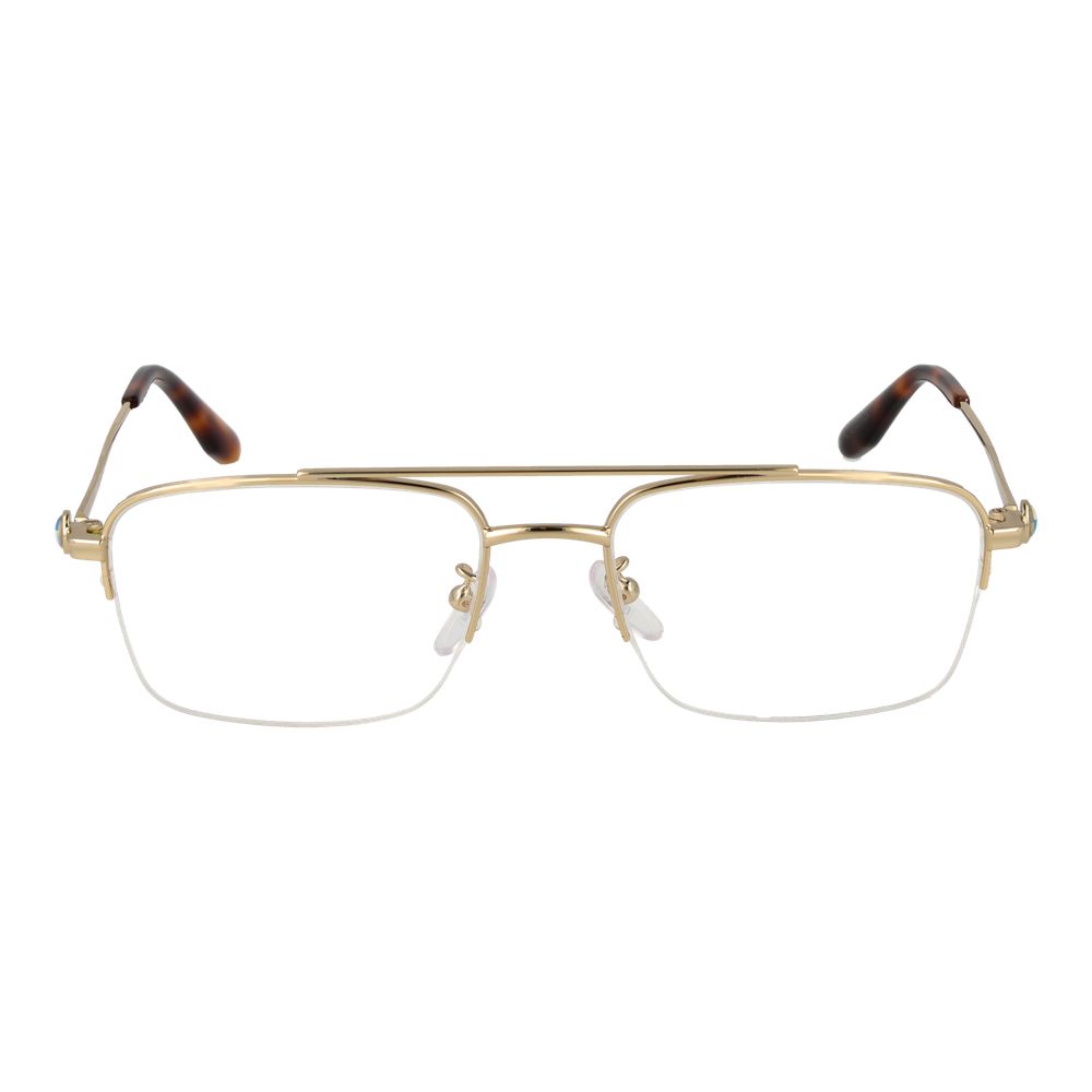 BMW Gold Metal Glasses (Frames) for men with half-rim design and gold metal frame, featuring aviator style and demo lenses.