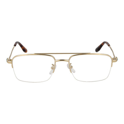 BMW Gold Metal Glasses (Frames) for men with half-rim design and gold metal frame, featuring aviator style and demo lenses.