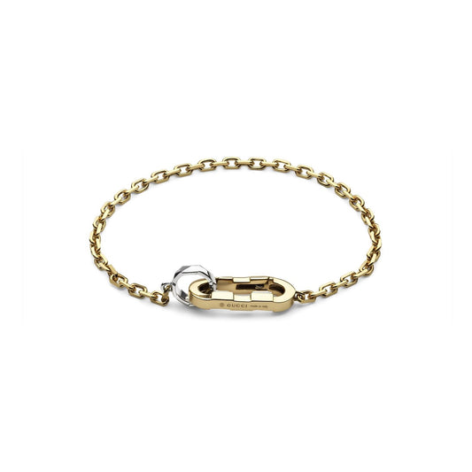 BRACCIALI GUCCI MOD. YBA786693001 elegant gold chain bracelet with signature clasp design.