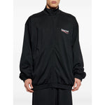 Balenciaga Coats Black two-way zip blouson jacket with side welt pockets, true to size, model wearing size 2, Political Campaign design