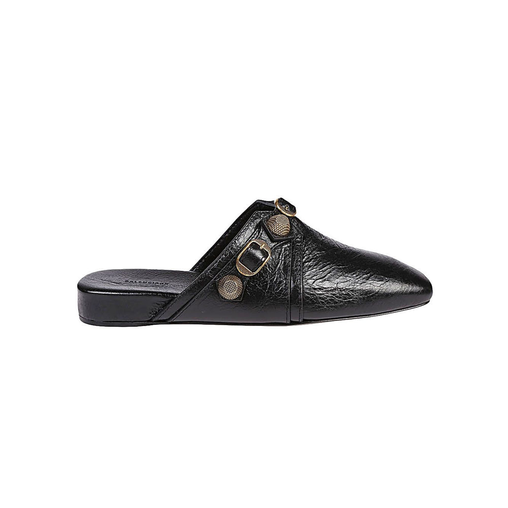 Balenciaga Cozy Cagole leather mules in black Sandals