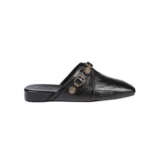 Balenciaga Cozy Cagole leather mules in black Sandals