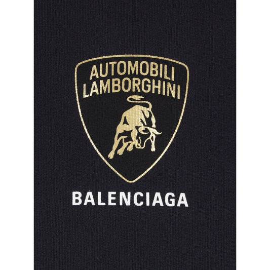 Balenciaga Sweaters Black with Lamborghini Shield motif in cotton jersey