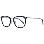Bally Black Men Glasses Frame with black metal full-rim, trapezium style, demo lenses, and branded case included.