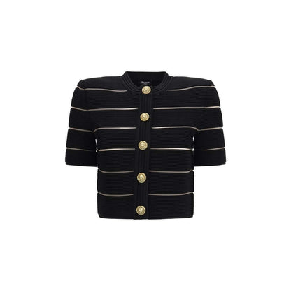 Balmain Black Viscose Cardigan
