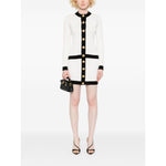 Balmain Button-embellished ribbed-knit mini skirt Skirts