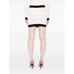 Balmain Button-embellished ribbed-knit mini skirt Skirts