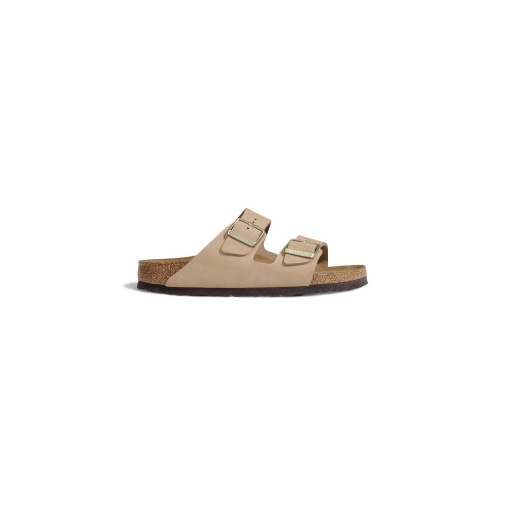 Birkenstock Beige Nubuc Leather Slippers
