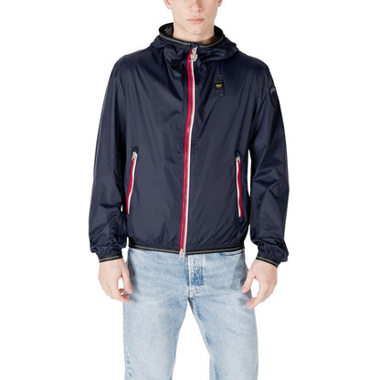 Blauer Blue Polyamide Shell Jacket for men with sporty design and practical pockets, perfect for transitional weather and modern style.