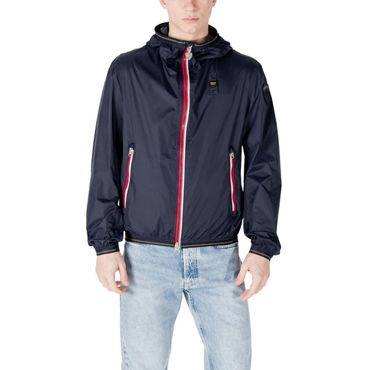 Blauer Blue Polyamide Shell Jacket for men with sporty design and practical pockets, perfect for transitional weather and modern style.