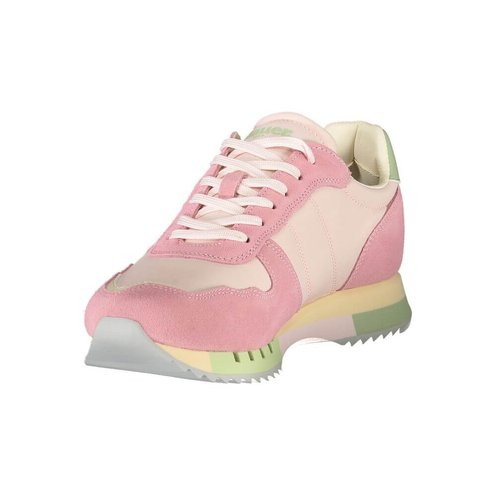 Blauer Pink Leather Women Sneaker with contrasting details and removable insole for personalized comfort.