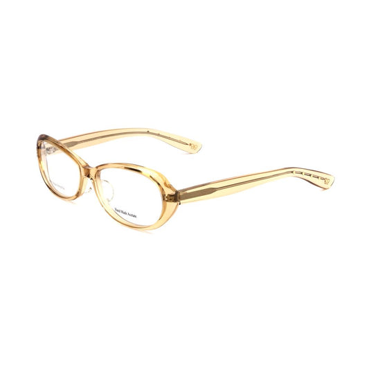 Bottega Veneta Bicolor Acetate Glasses (Frames) in yellow and brown, luxury eyewear for women with 52/15/0 mm dimensions.