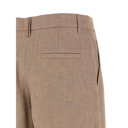 Brunello Cucinelli Multicolor Linen Flared Pants