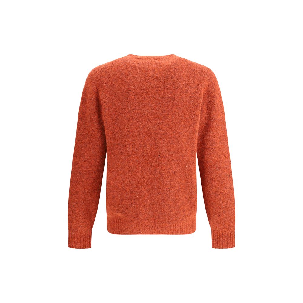 Brunello Cucinelli Orange Alpaca Vicugna Pacos Sweatshirt with ribbed neck and cuffs, showcasing warm, elegant texture for AW25 season.