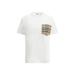 Burberry Archive Check pocket t-shirt with ribbed crew neck and signature Archive Check pocket, all-over monochrome pattern.