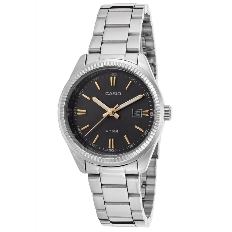 CASIO COLLECTION Mod. LADY DATE - BLACK. GOLD INDEXES Lady,Lady Ready Stocked Watches,READY STOCKED WATCHES,Watches,Watches - Accessories,Women,Wristwatch