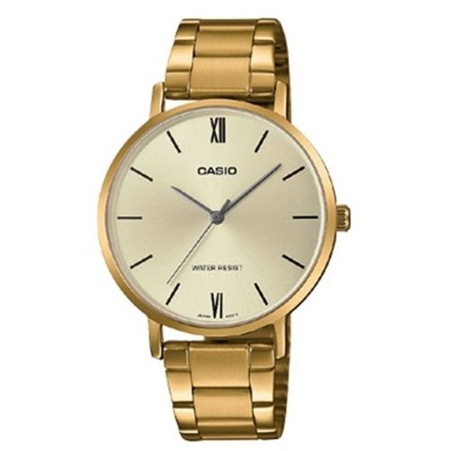 CASIO COLLECTION Mod. MINIMAL GOLD - GOLD ladies wristwatch, 36mm SS IP Gold case and strap, quartz movement, splash proof, in official box.