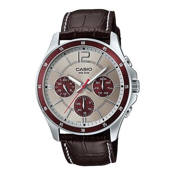 CASIO COLLECTION Mod. MULTIFUNCTION CALENDAR. LEATHER - TWO TONES