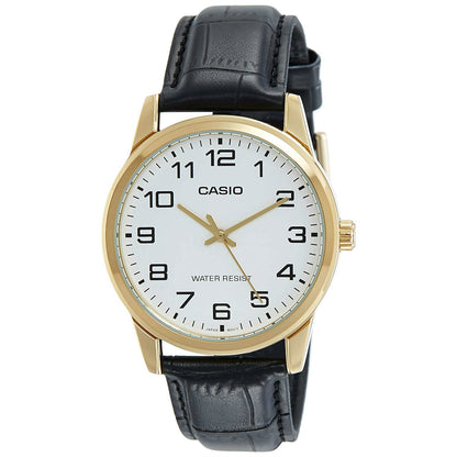 CASIO COLLECTION Mod. ONLY TIME GOLD. LEATHER - WHITE
