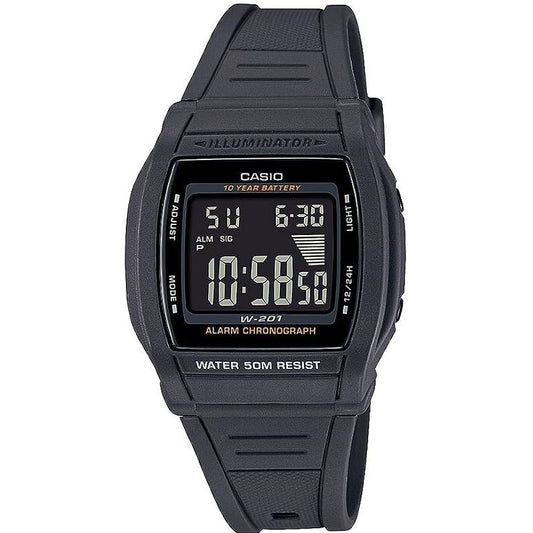 CASIO DIGITAL Mod. SPORT Bold dial. Led light. 10 Year battery wristwatch, unisex, water resistant with resin strap and multifunction quartz.