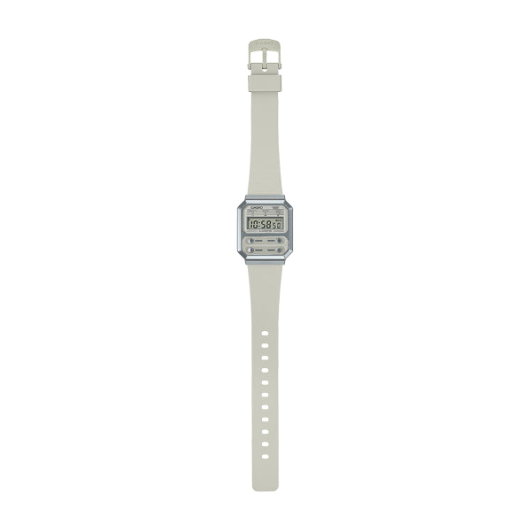 CASIO VINTAGE Mod. EDGY COLLECTION - CREAM ***SPECIAL PRICE*** unisex wristwatch with resin case and silicone strap, splash proof water resistance.